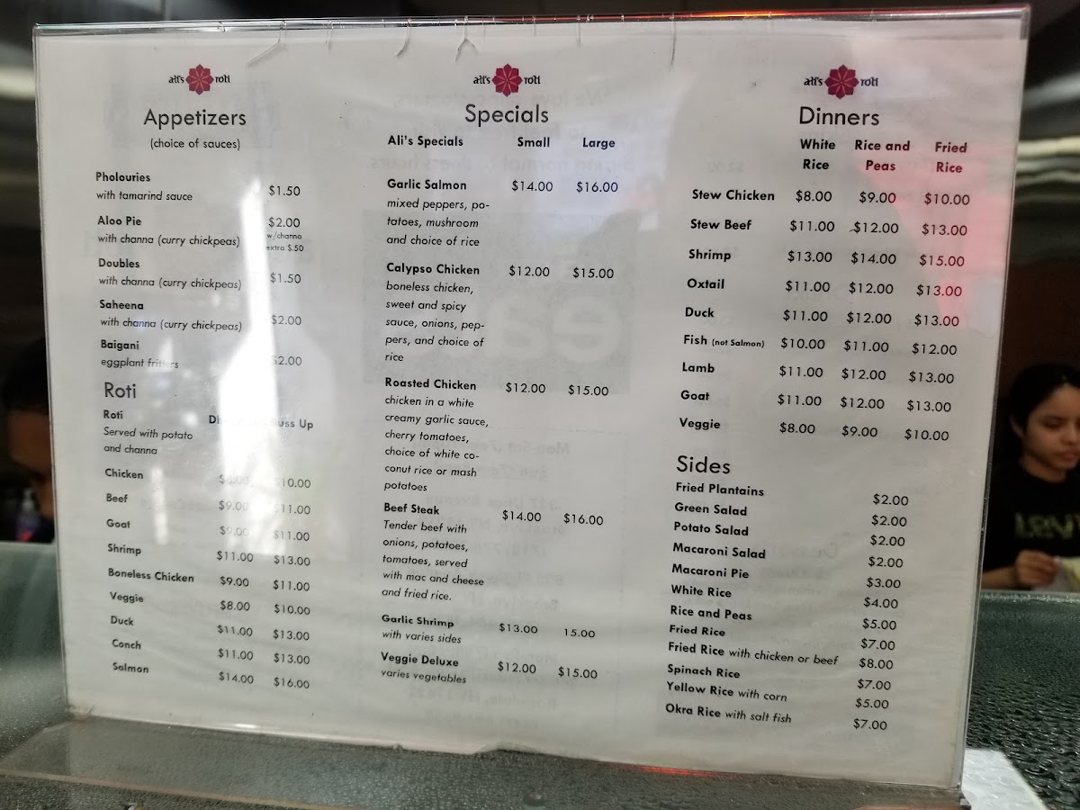 Ali’s roti shop Photo Menu 2