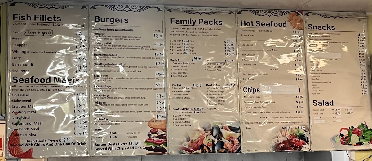 Parfrey Place Seafood Photo Menu 1