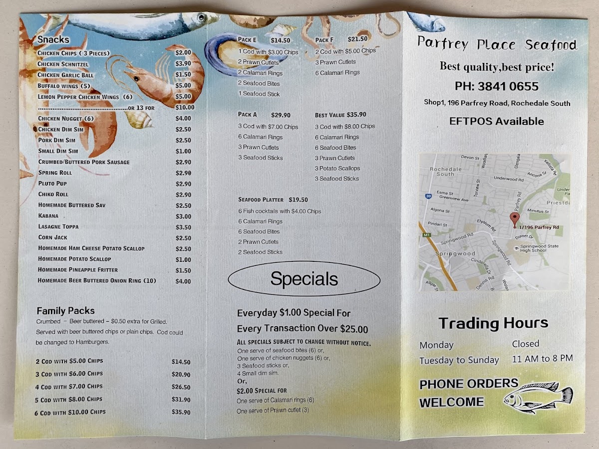 Parfrey Place Seafood Photo Menu 9