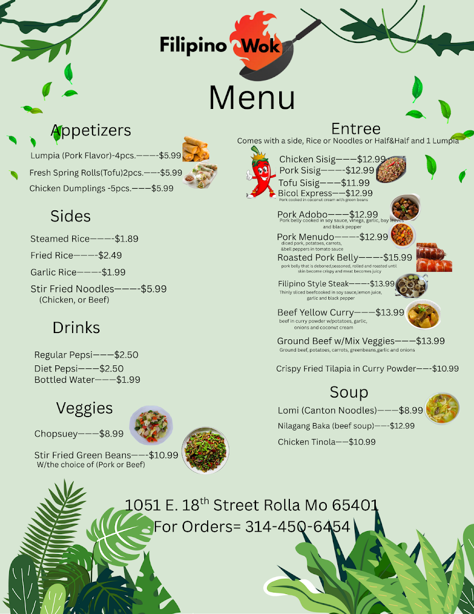 Filipino Wok Photo Menu 1