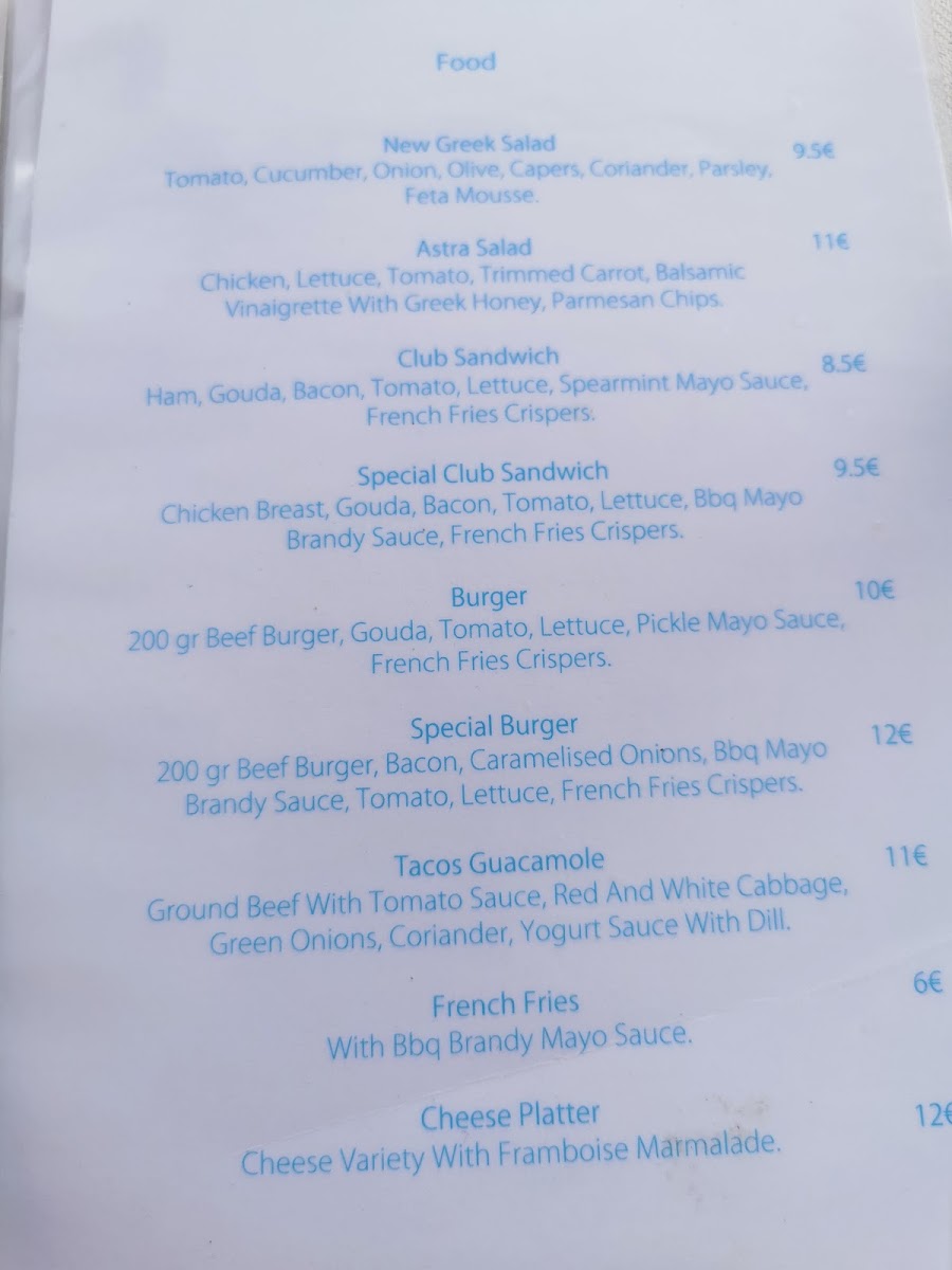 Astra Beach Club Photo Menu 8