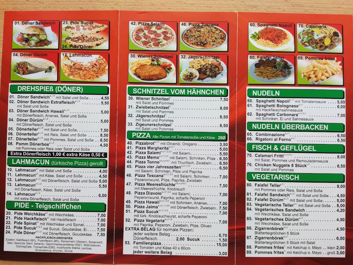 Jaima Döner Pizzahaus Photo Menu 1