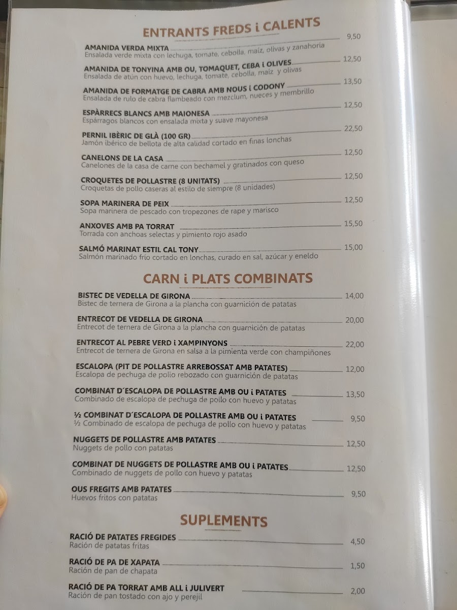 Restaurant Cal Tony Blanes Photo Menu 3