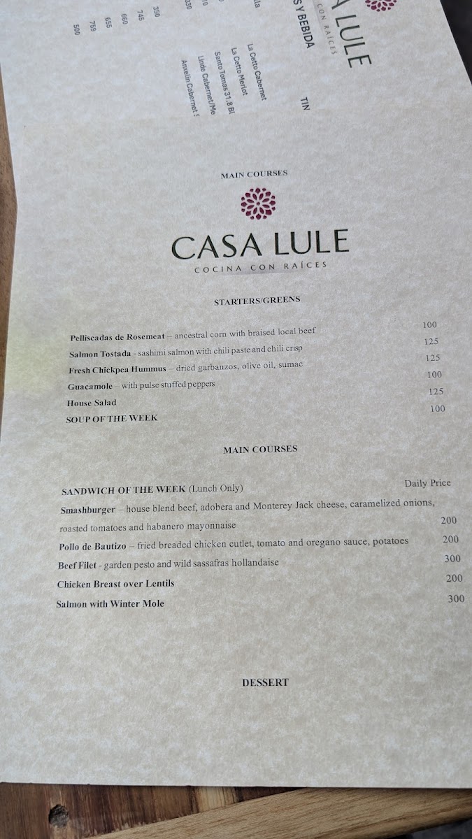 Casa Lule Cocina con Raíces Restaurante Photo Menu 10
