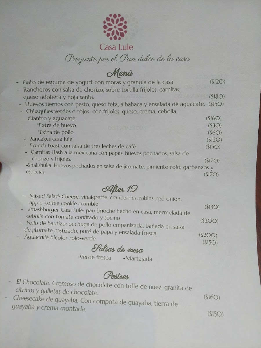 Casa Lule Cocina con Raíces Restaurante Photo Menu 6