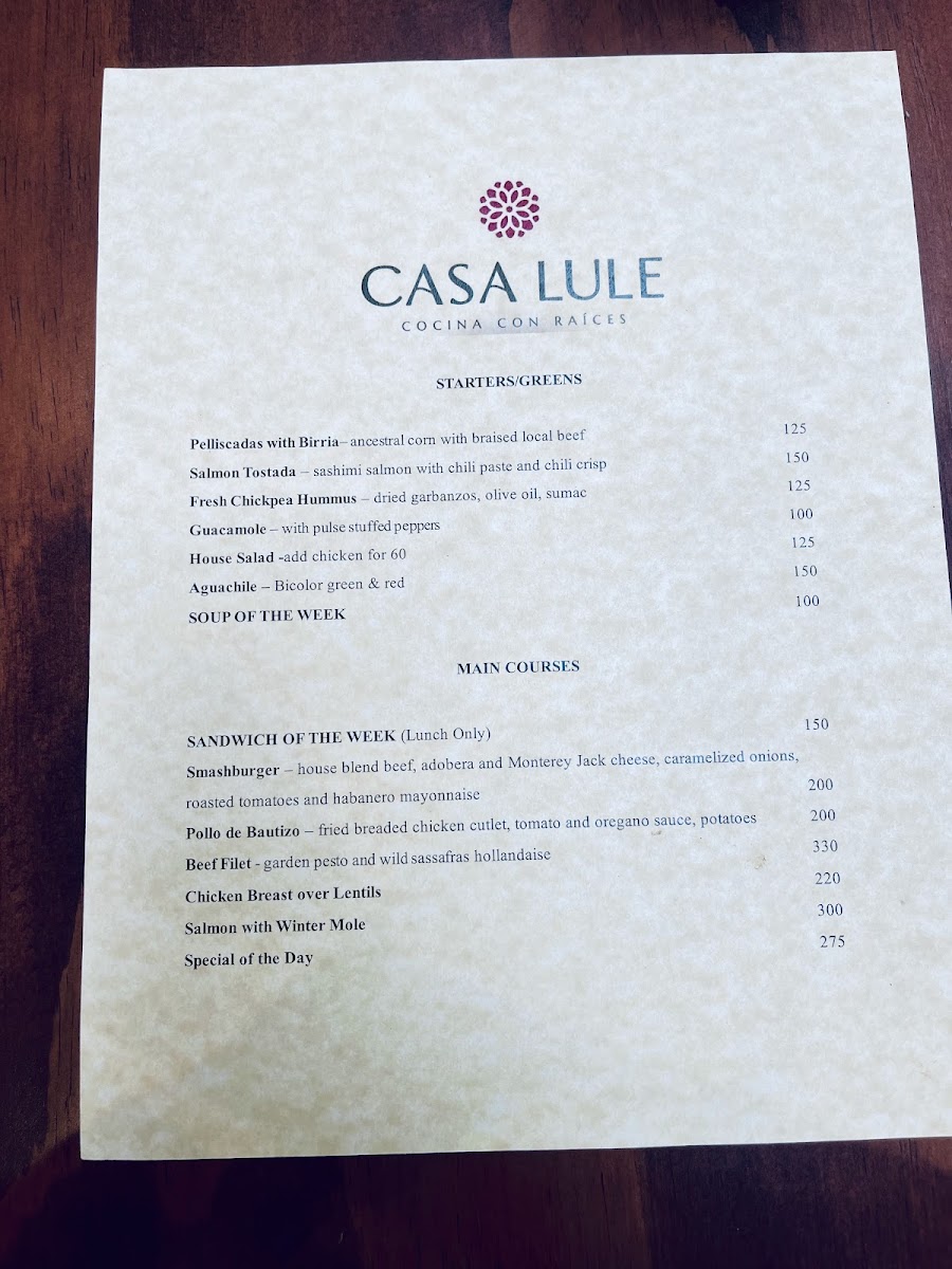 Casa Lule Cocina con Raíces Restaurante Photo Menu 7