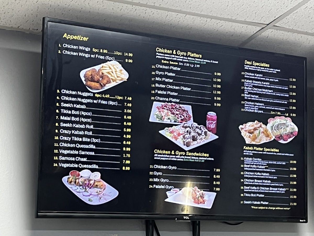Kabab Platter & Burger Photo Menu 1