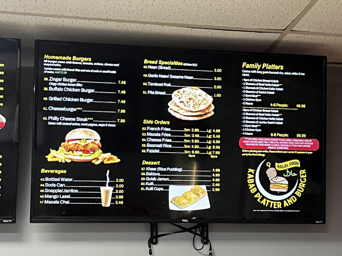 Kabab Platter & Burger Photo Menu 3