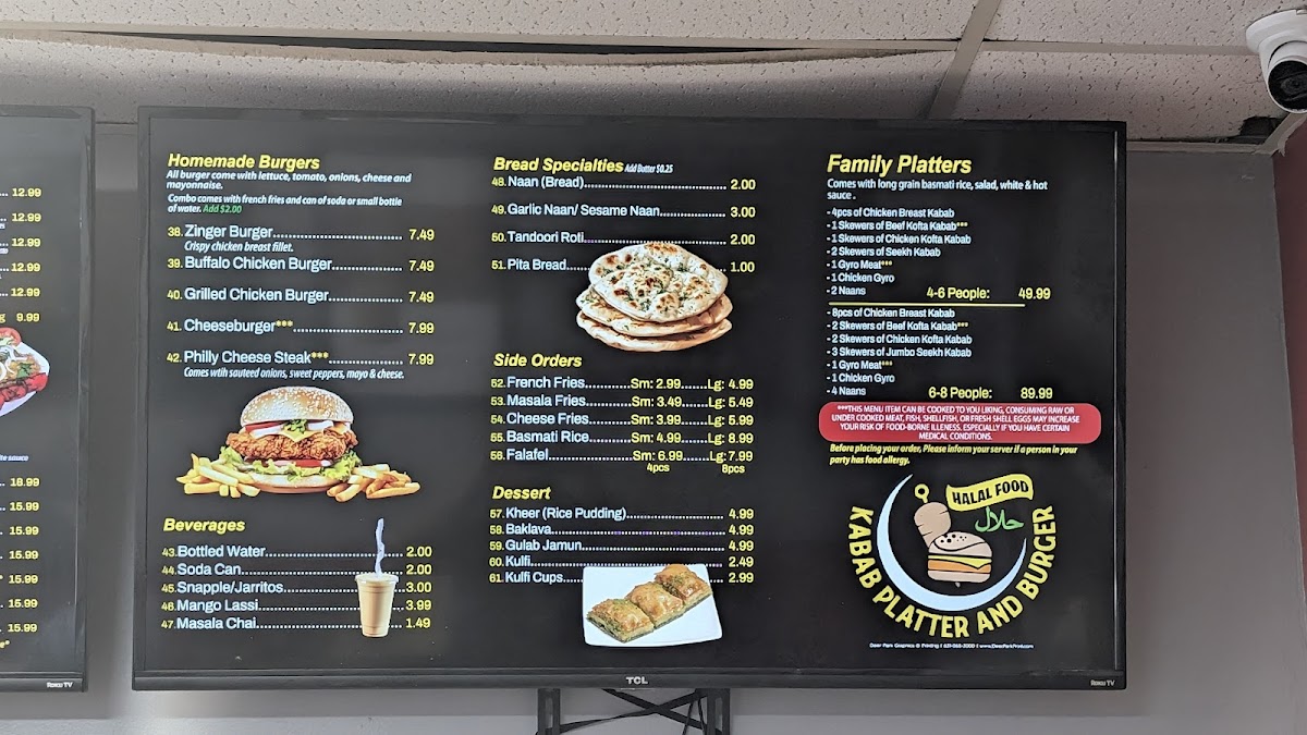 Kabab Platter & Burger Photo Menu 4