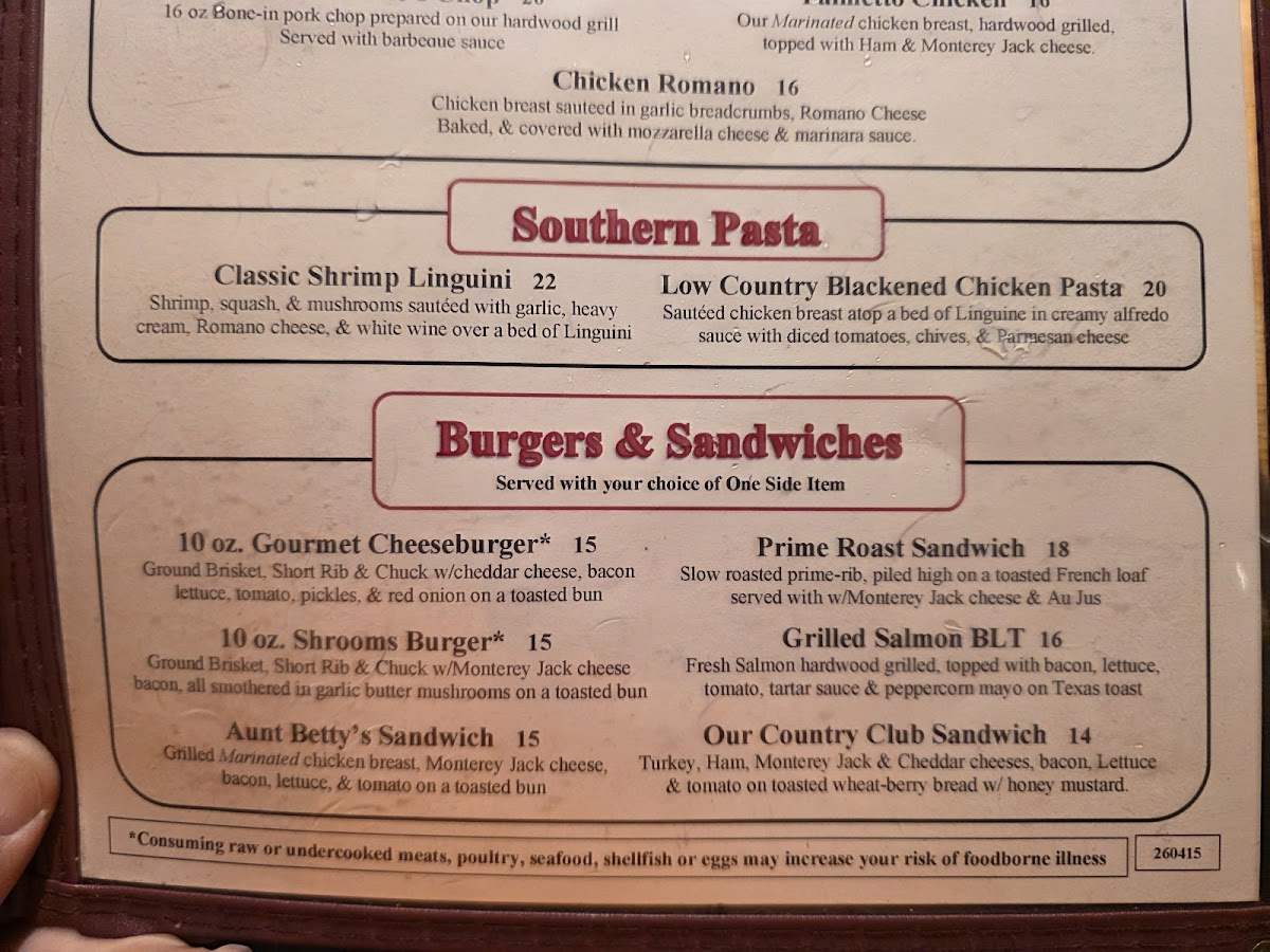 Percy & Willies Photo Menu 1
