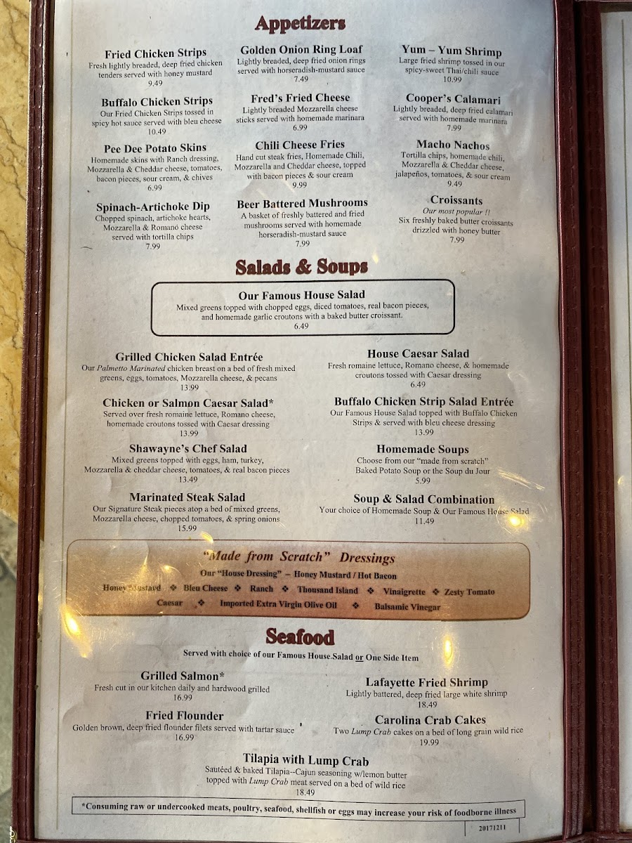 Percy & Willies Photo Menu 6