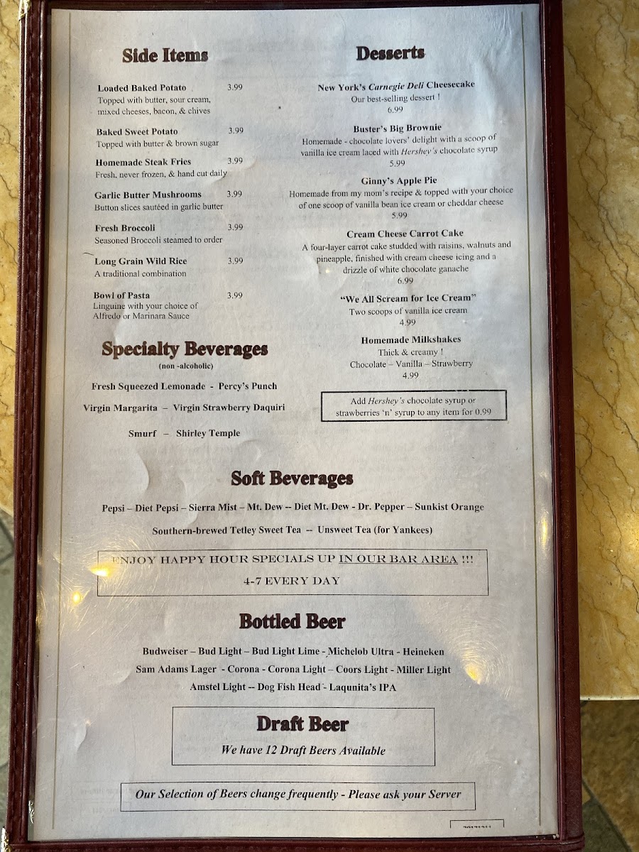 Percy & Willies Photo Menu 7