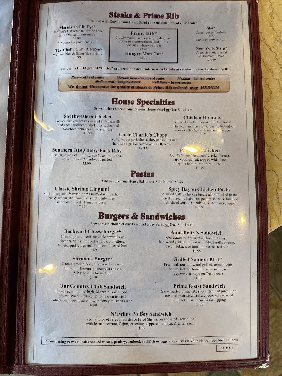 Percy & Willies Photo Menu 8