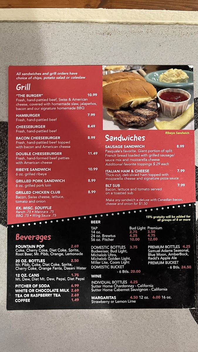 Pasquale's Pizza | The Restaurant Photo Menu 1