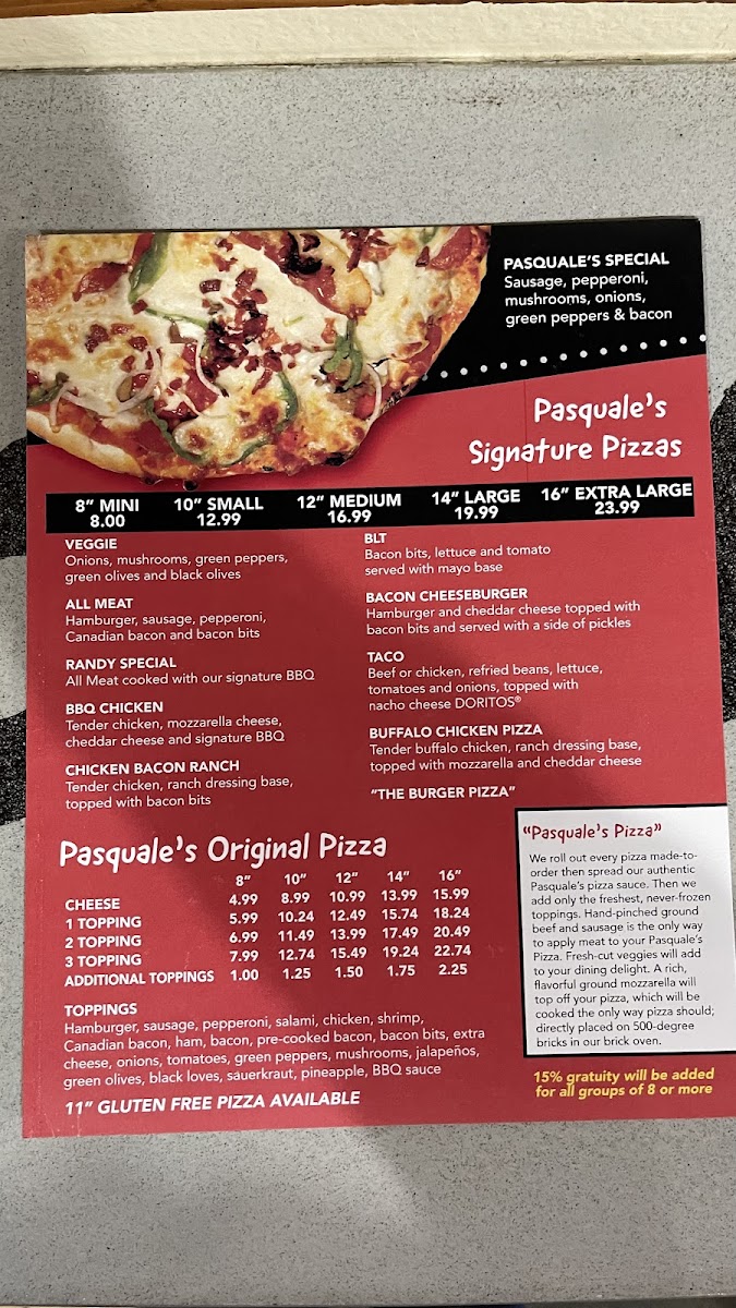 Pasquale's Pizza | The Restaurant Photo Menu 2