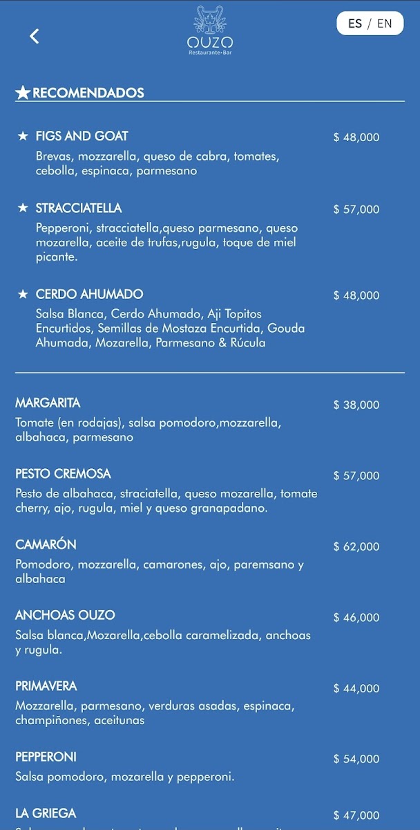 Ouzo Santa Marta Photo Menu 4