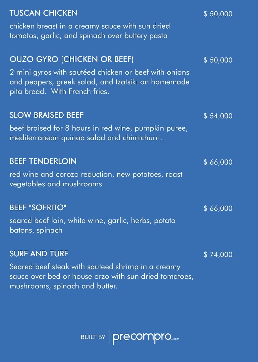 Ouzo Santa Marta Photo Menu 5