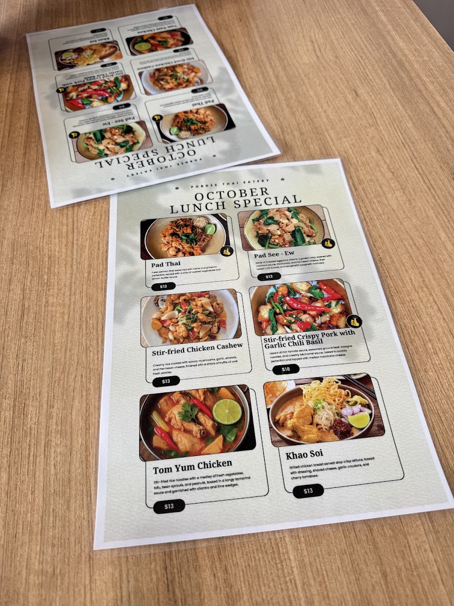 Pordee Eatery Photo Menu 2