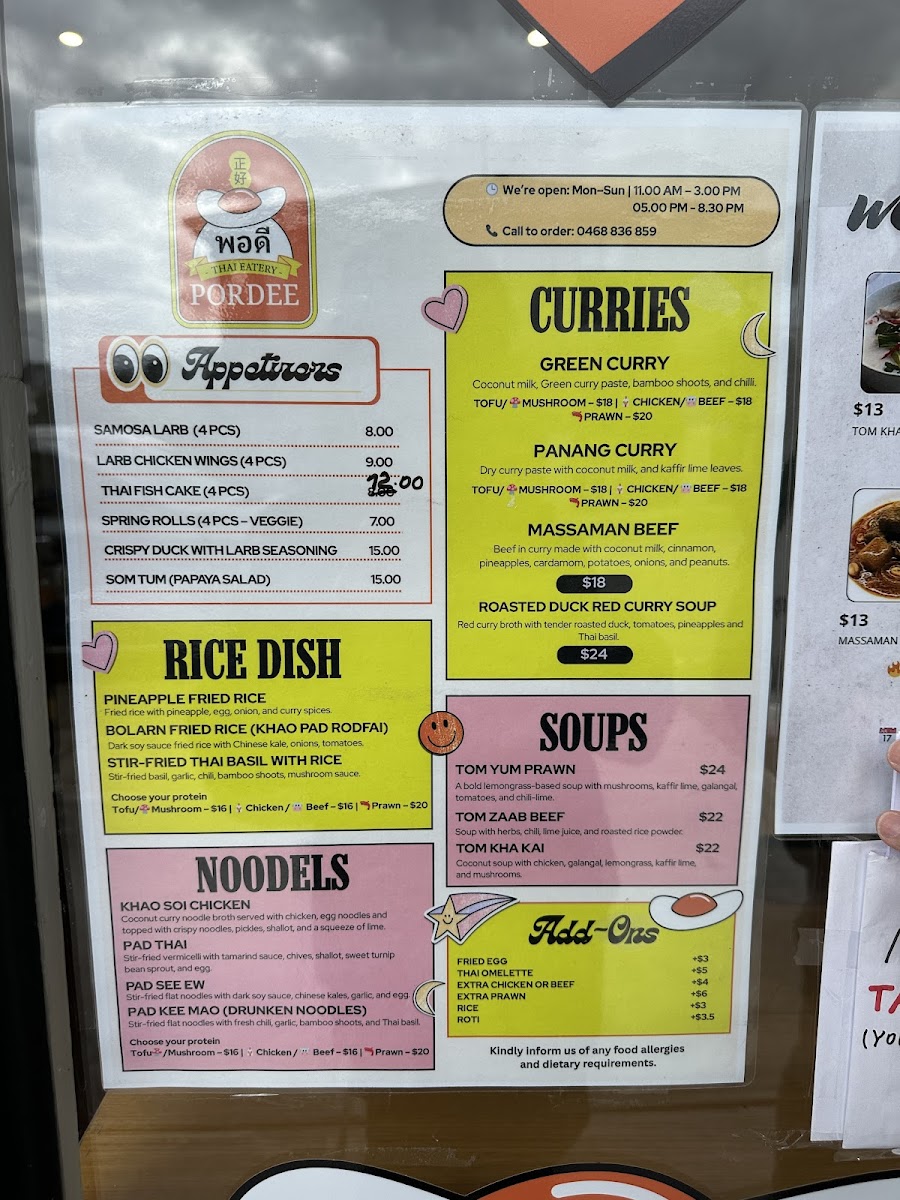 Pordee Eatery Photo Menu 6