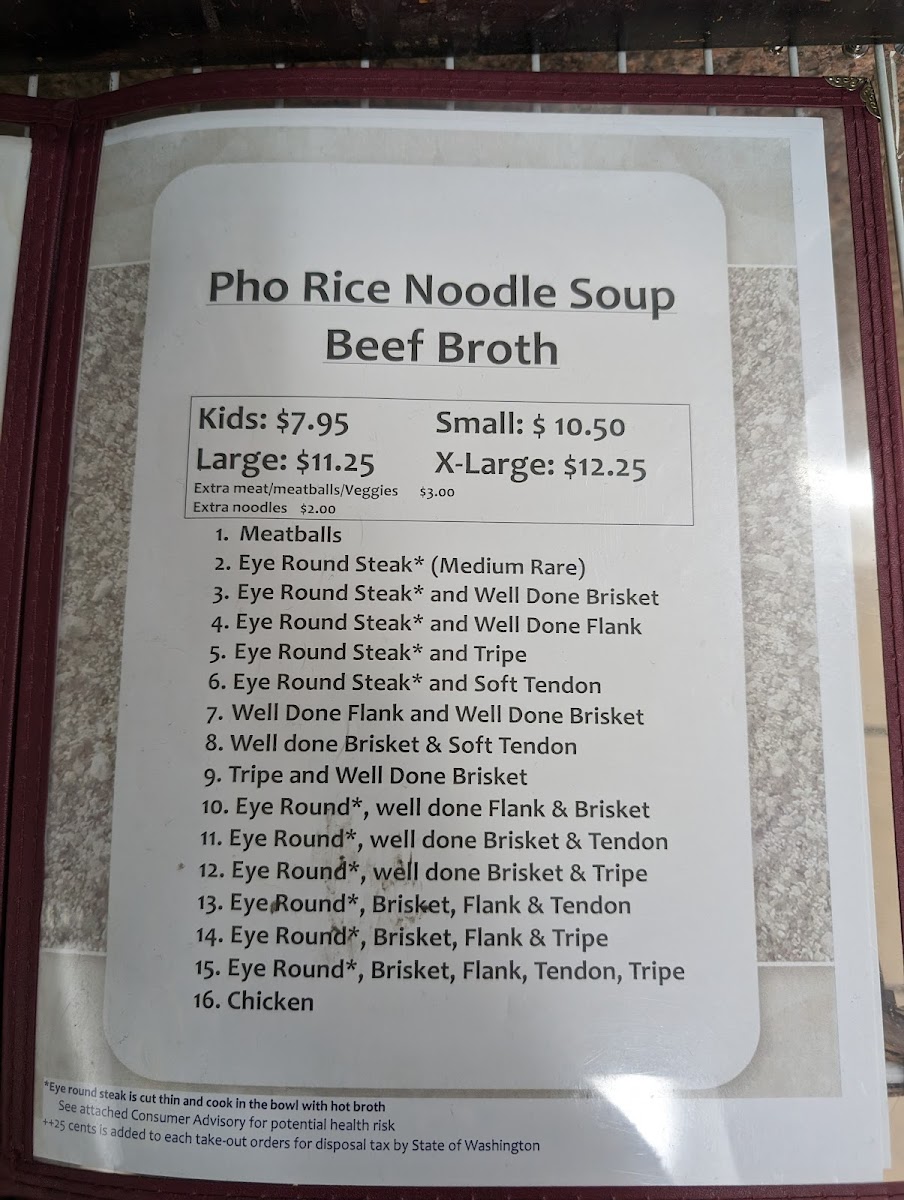 Phở Thanh Na Photo Menu 1
