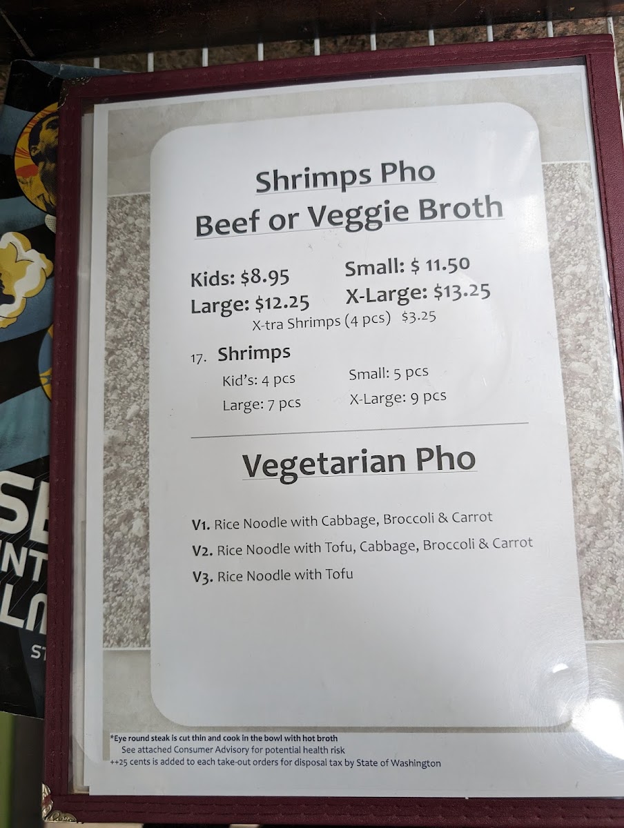 Phở Thanh Na Photo Menu 2