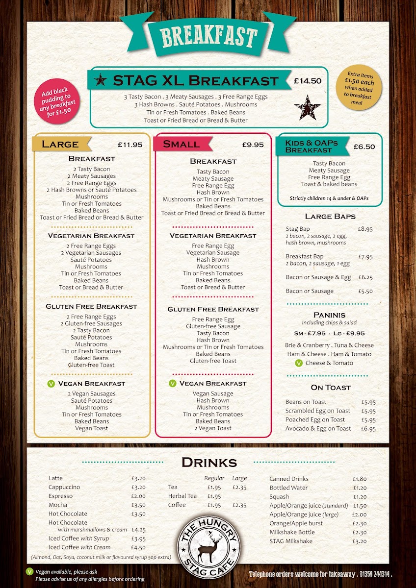 The Hungry Stag Cafe Photo Menu 1