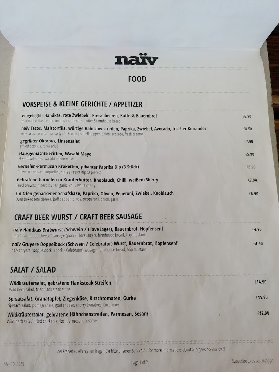 Bar & Restaurant naïv Photo Menu 4