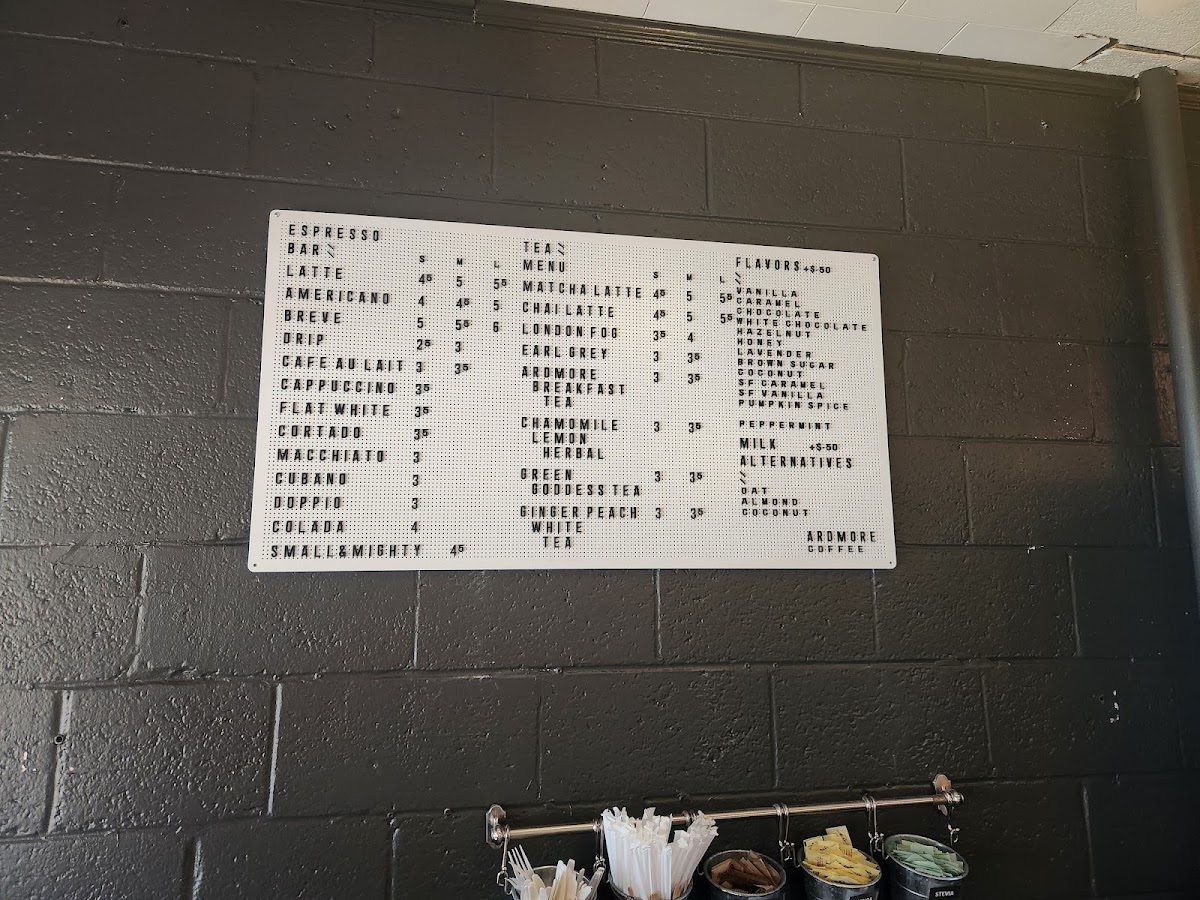 Ardmore Coffee Photo Menu 1