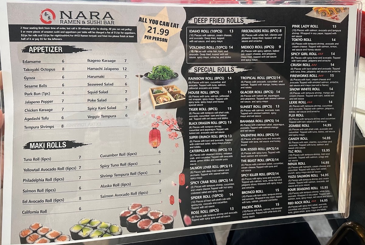 Nara Ramen & Sushi Bar -Caldwell Photo Menu 4