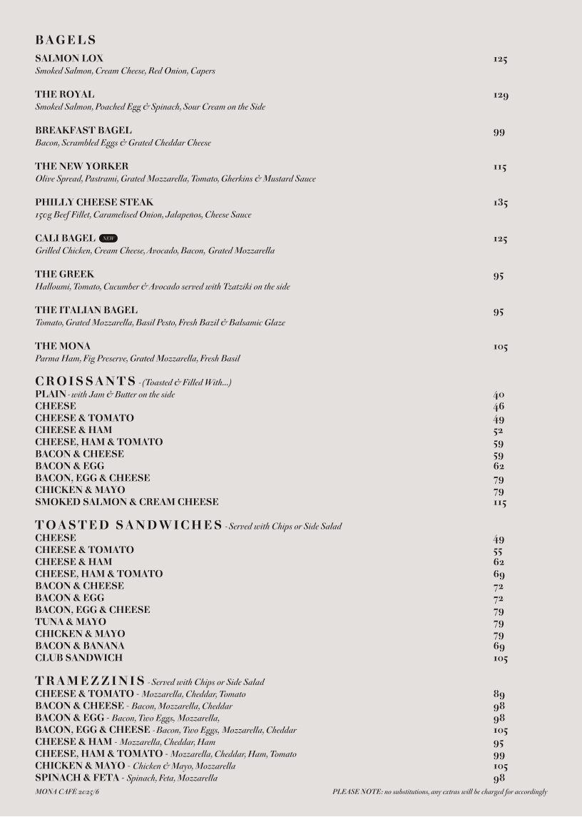 Mona Café Photo Menu 1