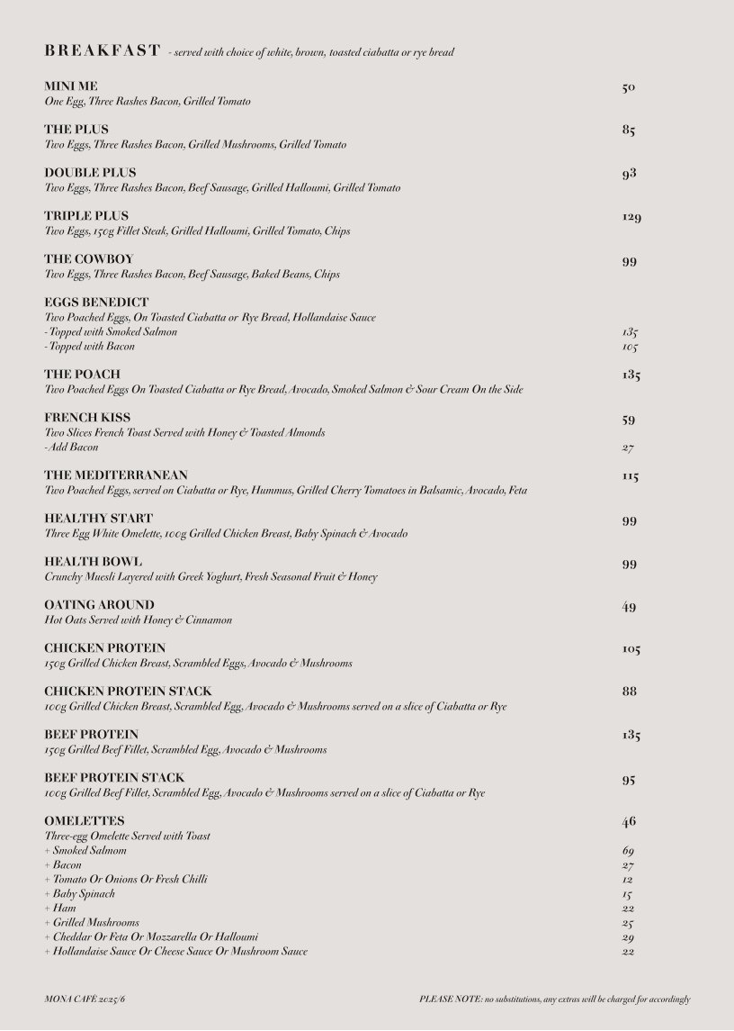 Mona Café Photo Menu 3