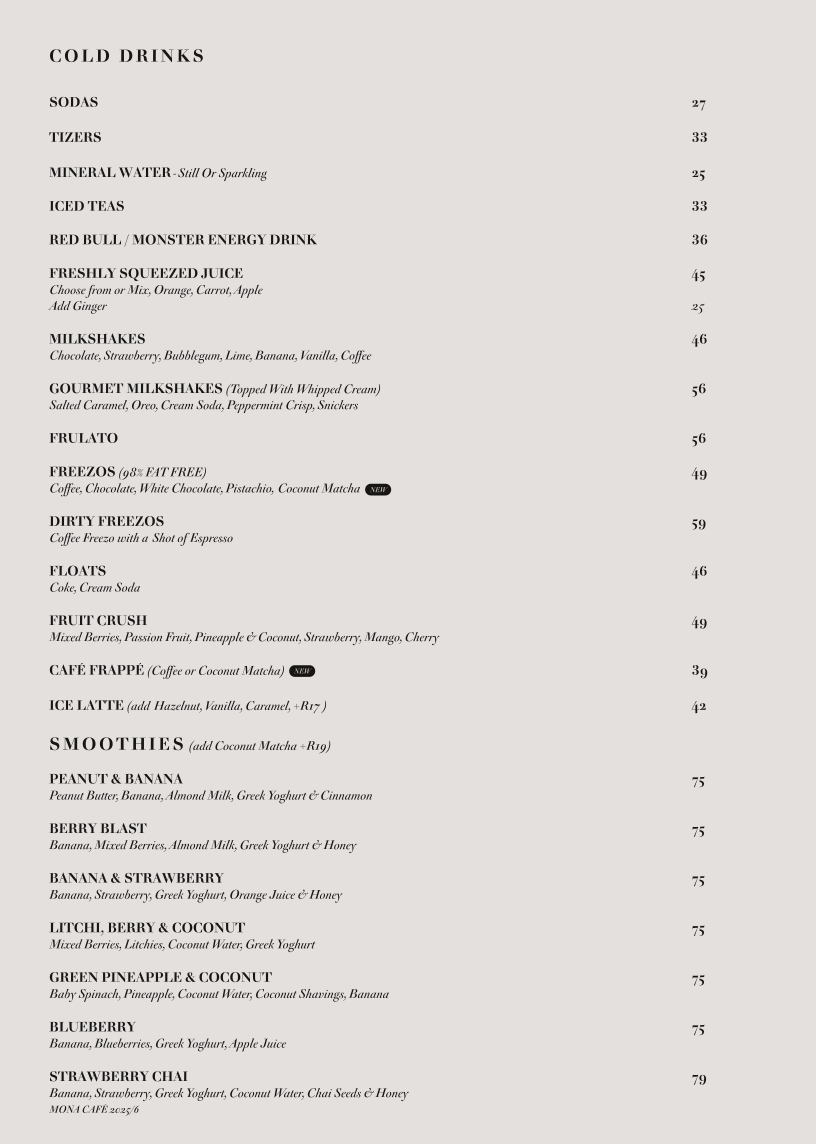 Mona Café Photo Menu 5