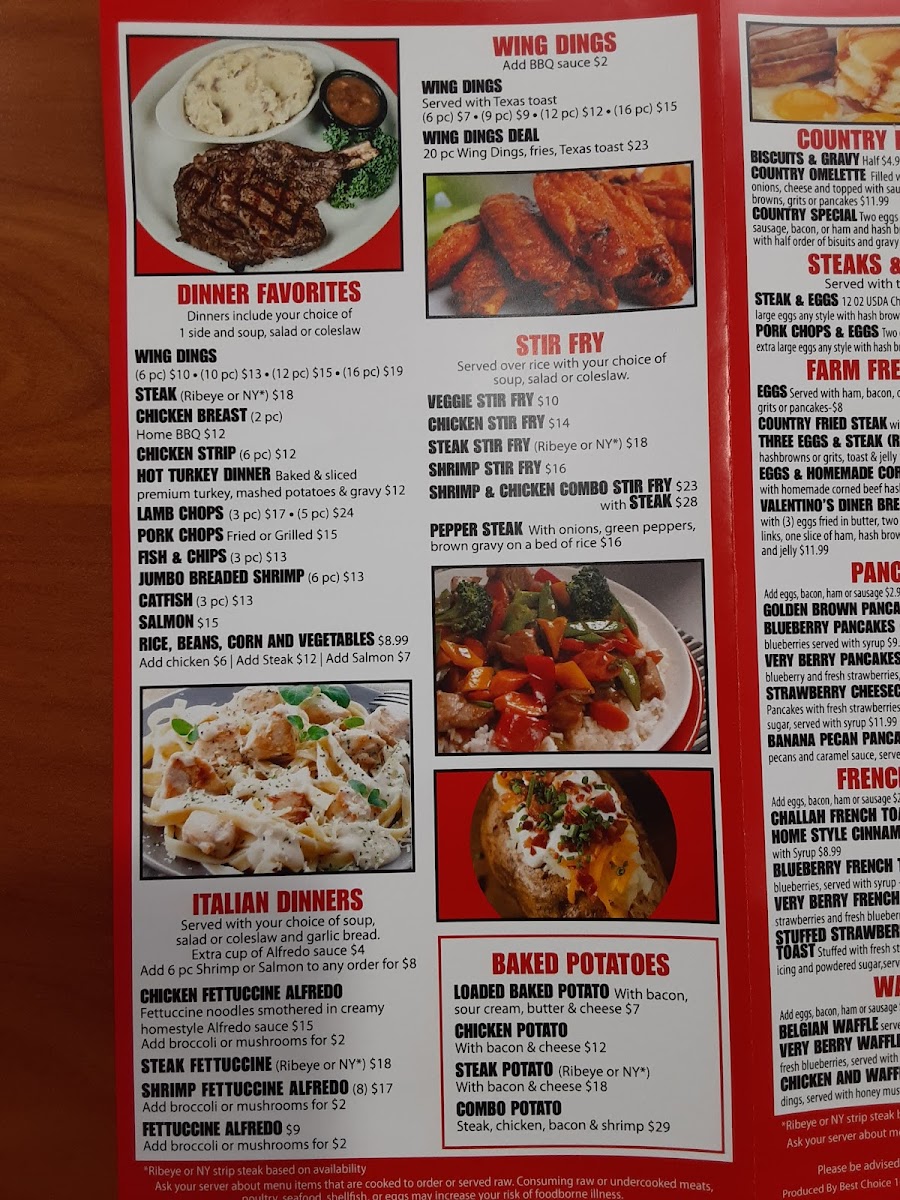 Valentino's Diner Photo Menu 3