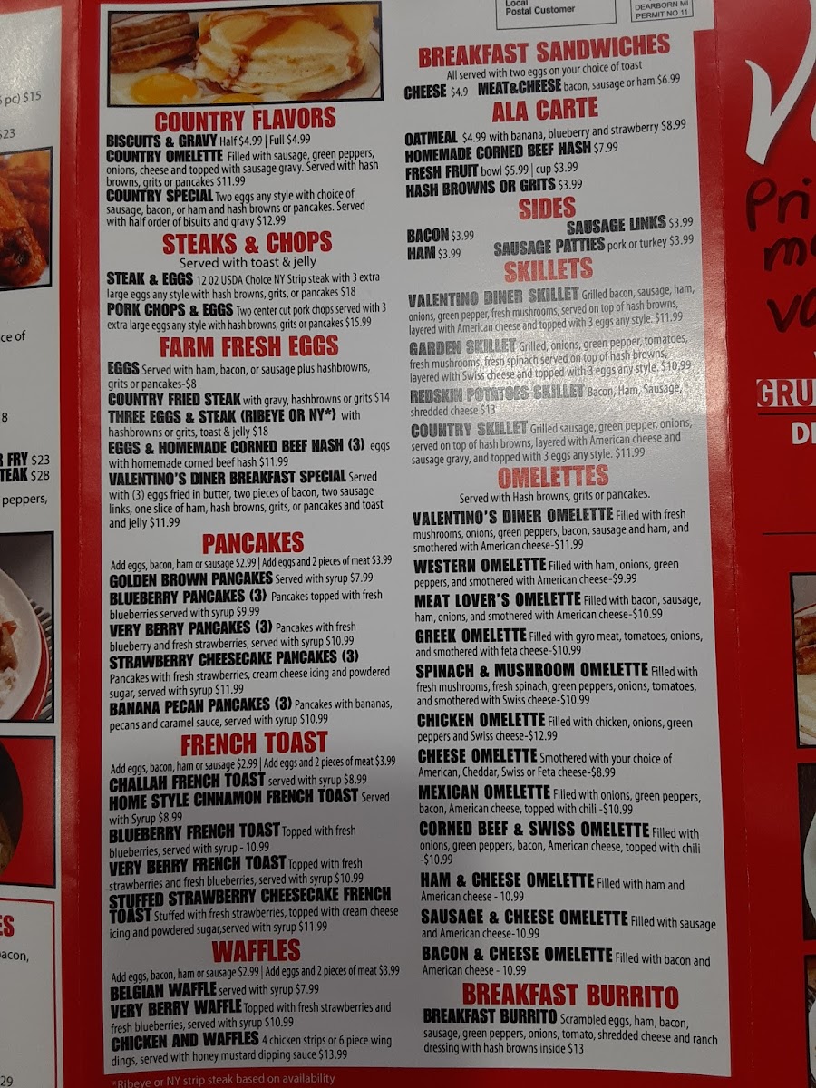 Valentino's Diner Photo Menu 4