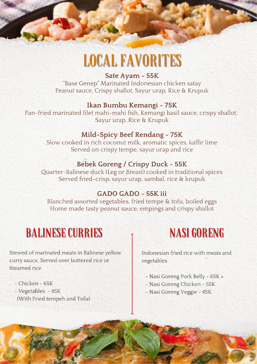 Retro Kitchen and Bar Photo Menu 1
