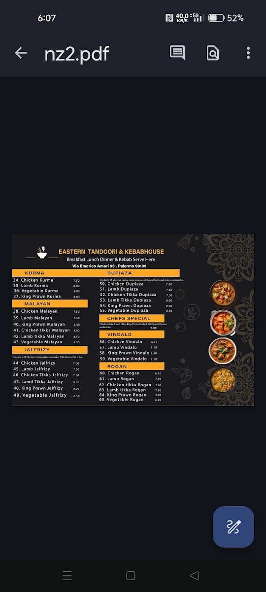 Indian restaurant. Eastern tandoori & kebab House Photo Menu 10