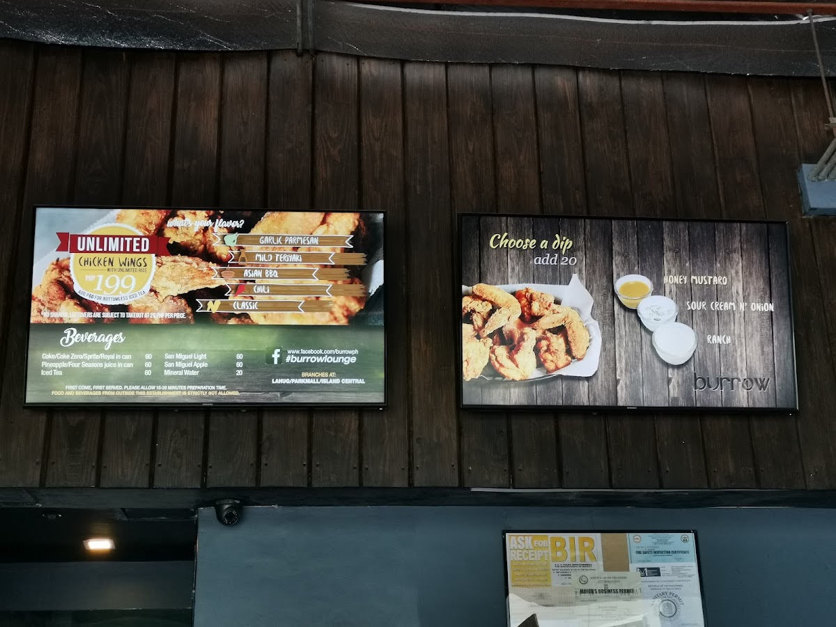 Burrow Unlimited Chicken Wings Photo Menu 2