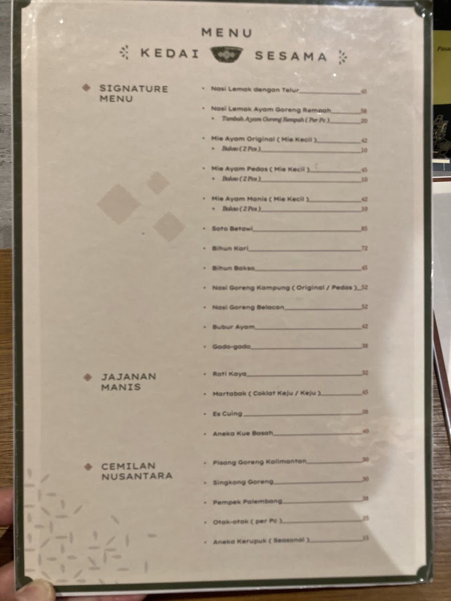 Kedai Sesama - Cikini Photo Menu 5