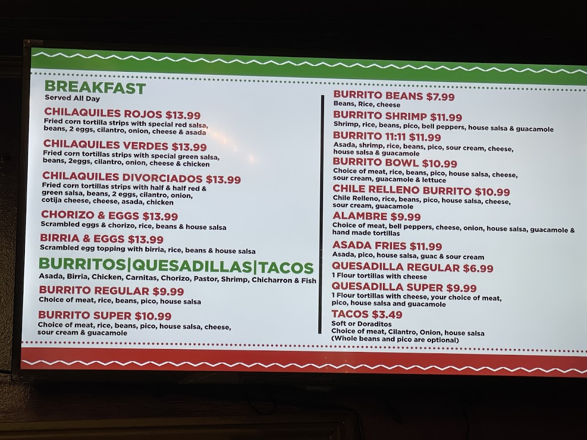 11:11 SABORES DEL PUEBLO Photo Menu 2