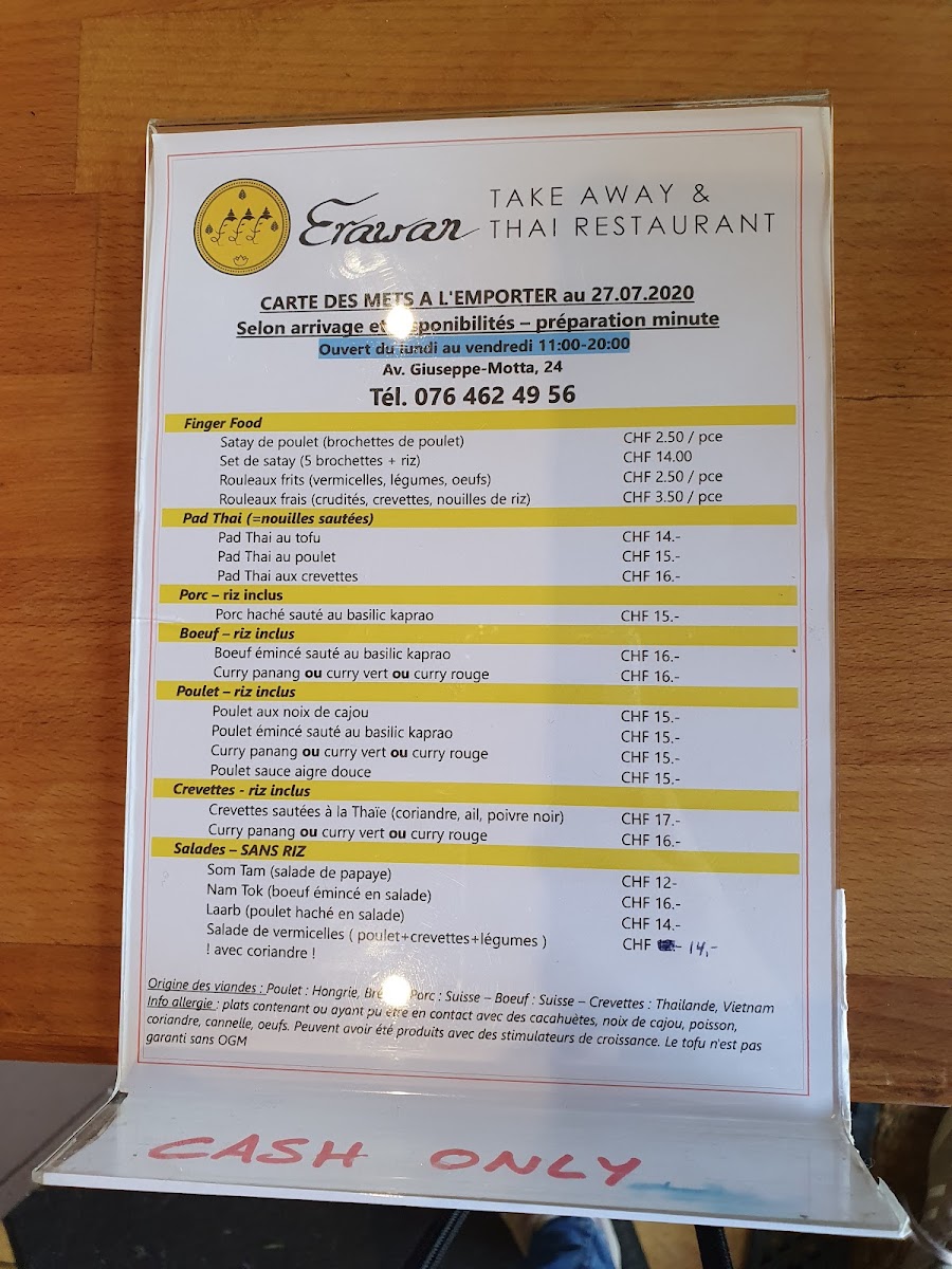 Erawan Take Away Photo Menu 4