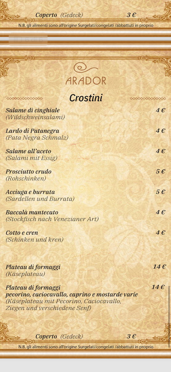 Arador Lignano Photo Menu 3