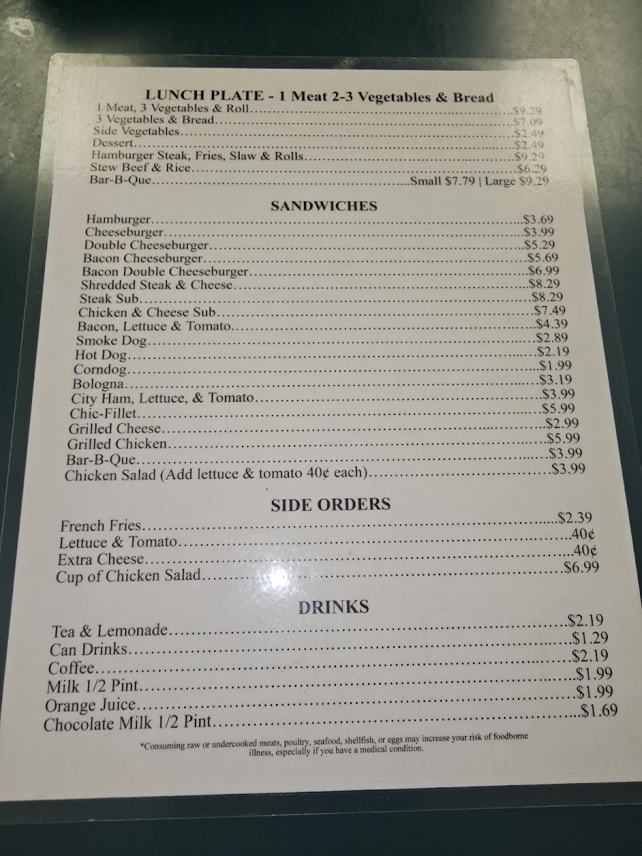 Jay’s Country Kitchen Photo Menu 1