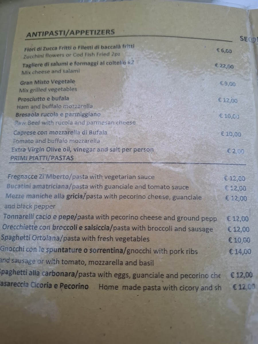 Osteria da Zi Umberto Photo Menu 1
