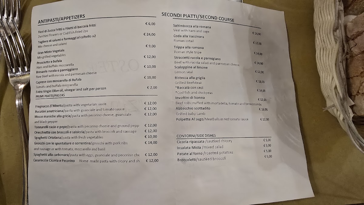 Osteria da Zi Umberto Photo Menu 2