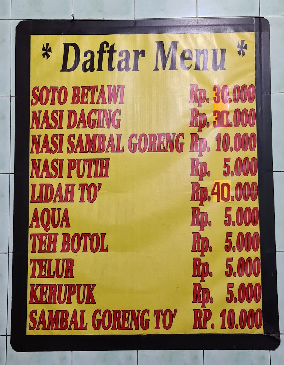 Soto Betawi Photo Menu 1