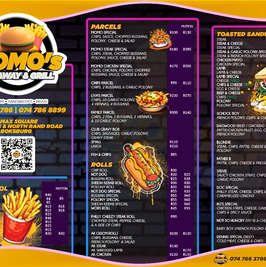 Momo's Takeaways & Grill (Halaal) Photo Menu 2