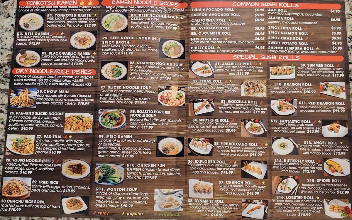 Fun Noodle Bar Amarillo Photo Menu 10