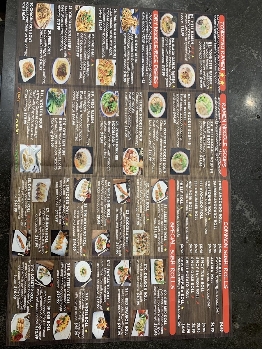 Fun Noodle Bar Amarillo Photo Menu 8