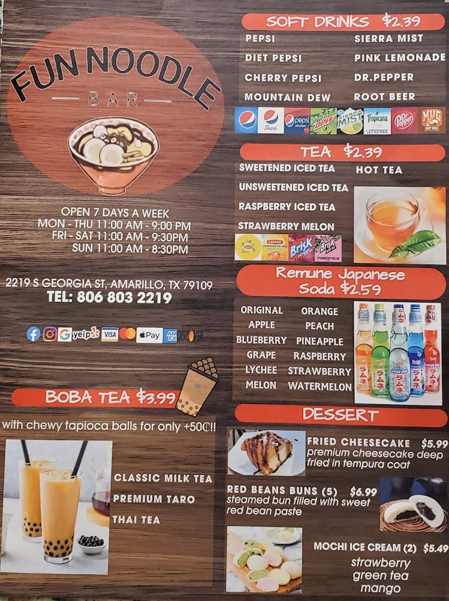 Fun Noodle Bar Amarillo Photo Menu 9