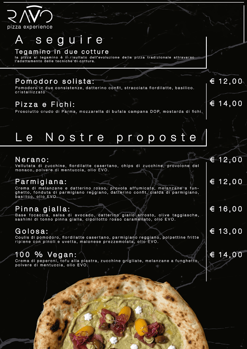 RAVO pizza experience Photo Menu 1